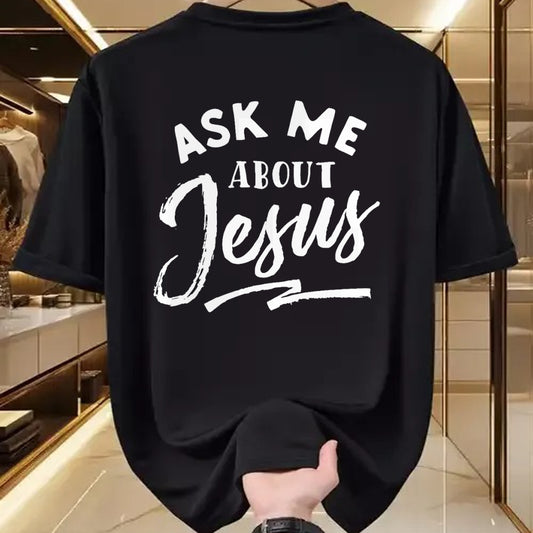 Christian Tee, Christian Faith Unisex T-Shirt/Hoodie/Sweatshirt HLT00 - Christian T Shirt Ask me about Jesus T-Shirt