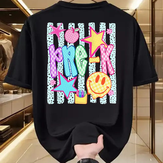 Best Student Shirt, Funny Back To School UnisexT-Shirt/Hoodie/Sweatshirt HLT00 - Back to School Colorful Pre K Checkered Girl Teacher T-Shirt
