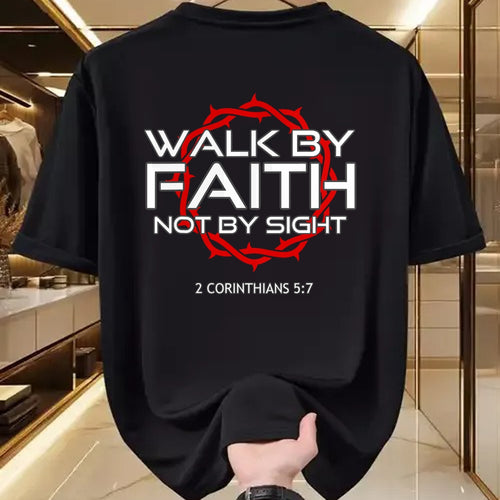 Christian Tee, Christian Faith Unisex T-Shirt/Hoodie/Sweatshirt HLT00 - Jesus Walk by Faith Christian T-Shirt