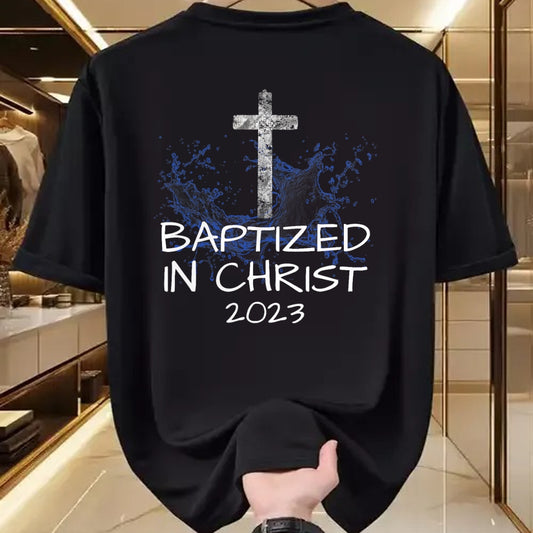 Christian Tee, Christian Faith Unisex T-Shirt/Hoodie/Sweatshirt HLT00 -  Baptized in Christ 2023 New Christian Baptism Convert Bible T-Shirt