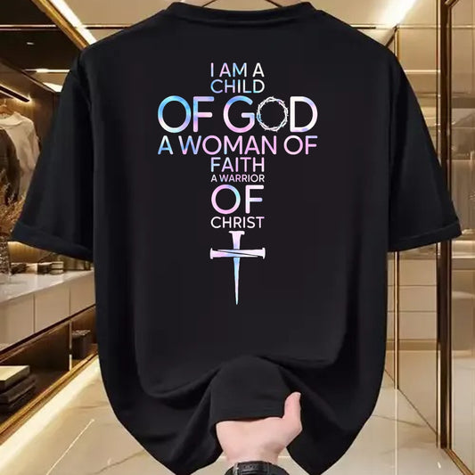 Christian Tee, Christian Faith Unisex T-Shirt/Hoodie/Sweatshirt HLT00 - I Am A Child Of God A Woman Of Faith A Warrior Of Christ T-Shirt