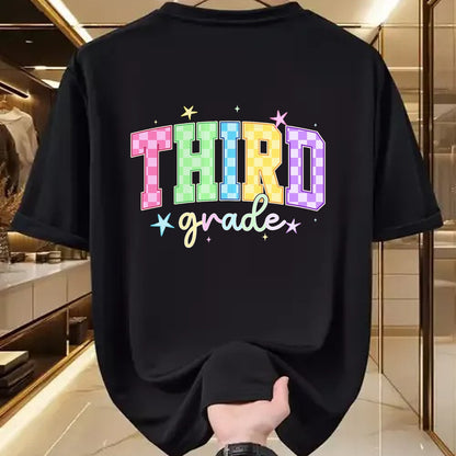 Best Student Shirt, Funny Back To School UnisexT-Shirt/Hoodie/Sweatshirt HLT00 - Back to School Checkered Third Grade Team Teacher Students T-Shirt