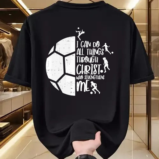 Christian Tee, Christian Faith Unisex T-Shirt/Hoodie/Sweatshirt HLT00 - I Can Do Things Through Christ Soccer Football God Gift T-Shirt