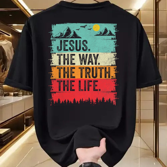 Christian Tee, Christian Faith Unisex T-Shirt/Hoodie/Sweatshirt HLT00 - Jesus The Way Truth Life Women Men Kids Christian Worship T-Shirt (1)