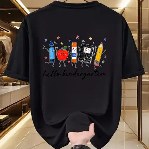 Best Student Shirt, Funny Back To School UnisexT-Shirt/Hoodie/Sweatshirt HLT00 - Back to School Teachers Doodles Crayon Hello Kindergarten T-Shirt