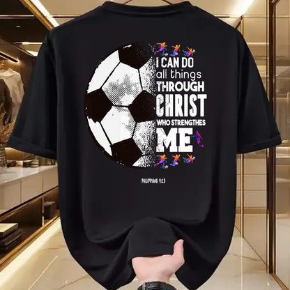 Christian Tee, Christian Faith Unisex T-Shirt/Hoodie/Sweatshirt HLT00 - Christian Soccer I Can Do All Things Through Christ T-Shirt