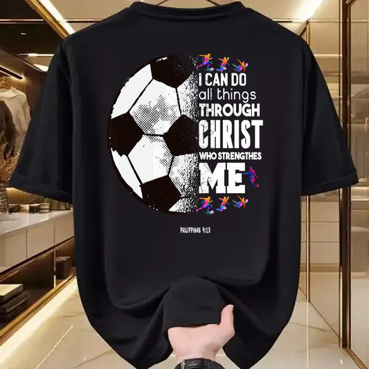 Christian Tee, Christian Faith Unisex T-Shirt/Hoodie/Sweatshirt HLT00 - Christian Soccer I Can Do All Things Through Christ T-Shirt