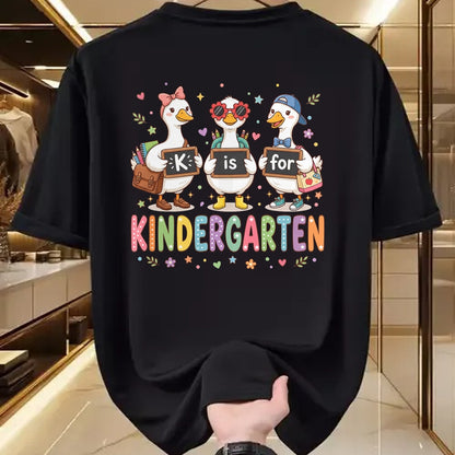 Best Student Shirt, Funny Back To School UnisexT-Shirt/Hoodie/Sweatshirt HLT00 - K is for Kindergarten Teacher Silly Goose Back to School T-Shirt