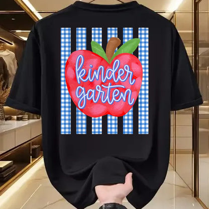Best Student Shirt, Funny Back To School UnisexT-Shirt/Hoodie/Sweatshirt HLT00 - Kindergarten Apple Striped Happy First Day Back to School T-Shirt