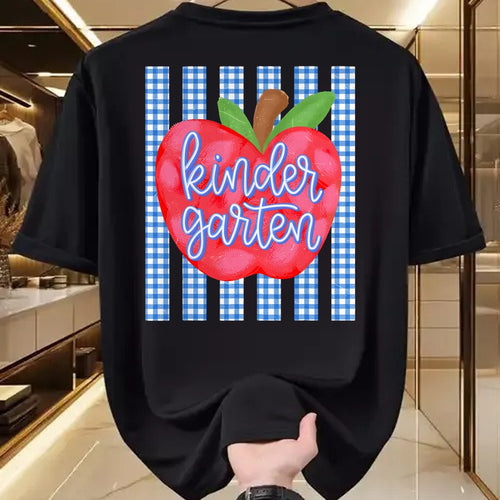 Best Student Shirt, Funny Back To School UnisexT-Shirt/Hoodie/Sweatshirt HLT00 - Kindergarten Apple Striped Happy First Day Back to School T-Shirt