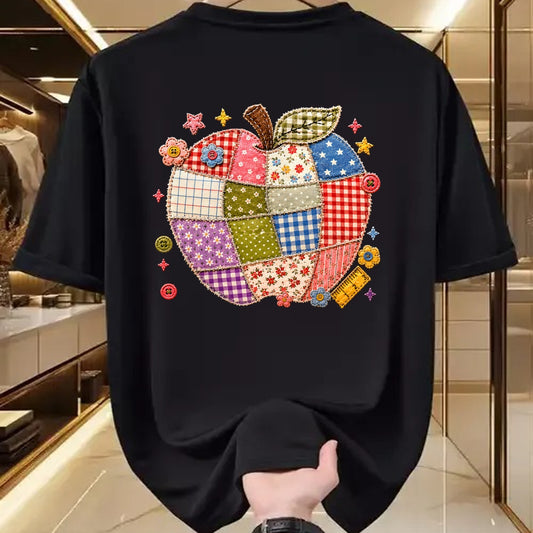 Best Student Shirt, Funny Back To School UnisexT-Shirt/Hoodie/Sweatshirt HLT00 - Cute Patchwork Preppy Apples Back to School Teacher Student T-Shirt