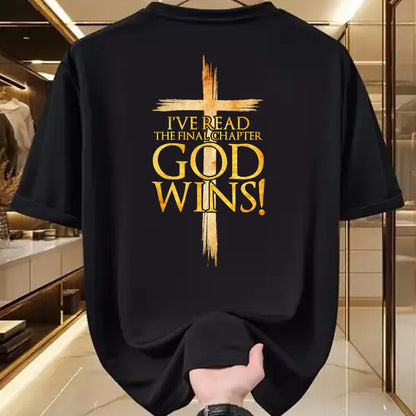 Christian Tee, Christian Faith Unisex T-Shirt/Hoodie/Sweatshirt HLT00 - I_ve Read the Final Chapter God Wins Christian Faith Cross T-Shirt