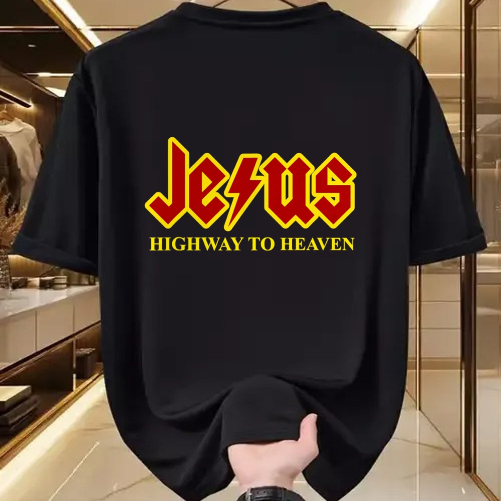 Christian Tee, Christian Faith Unisex T-Shirt/Hoodie/Sweatshirt HLT00 - Jesus Highway To Heaven Funny Christian T-Shirt