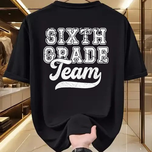 Best Student Shirt, Funny Back To School UnisexT-Shirt/Hoodie/Sweatshirt HLT00 - Kids Teacher Sixth Grade Retro Back to School Team 6th Grade T-Shirt, Men, Black, 3X-Large
