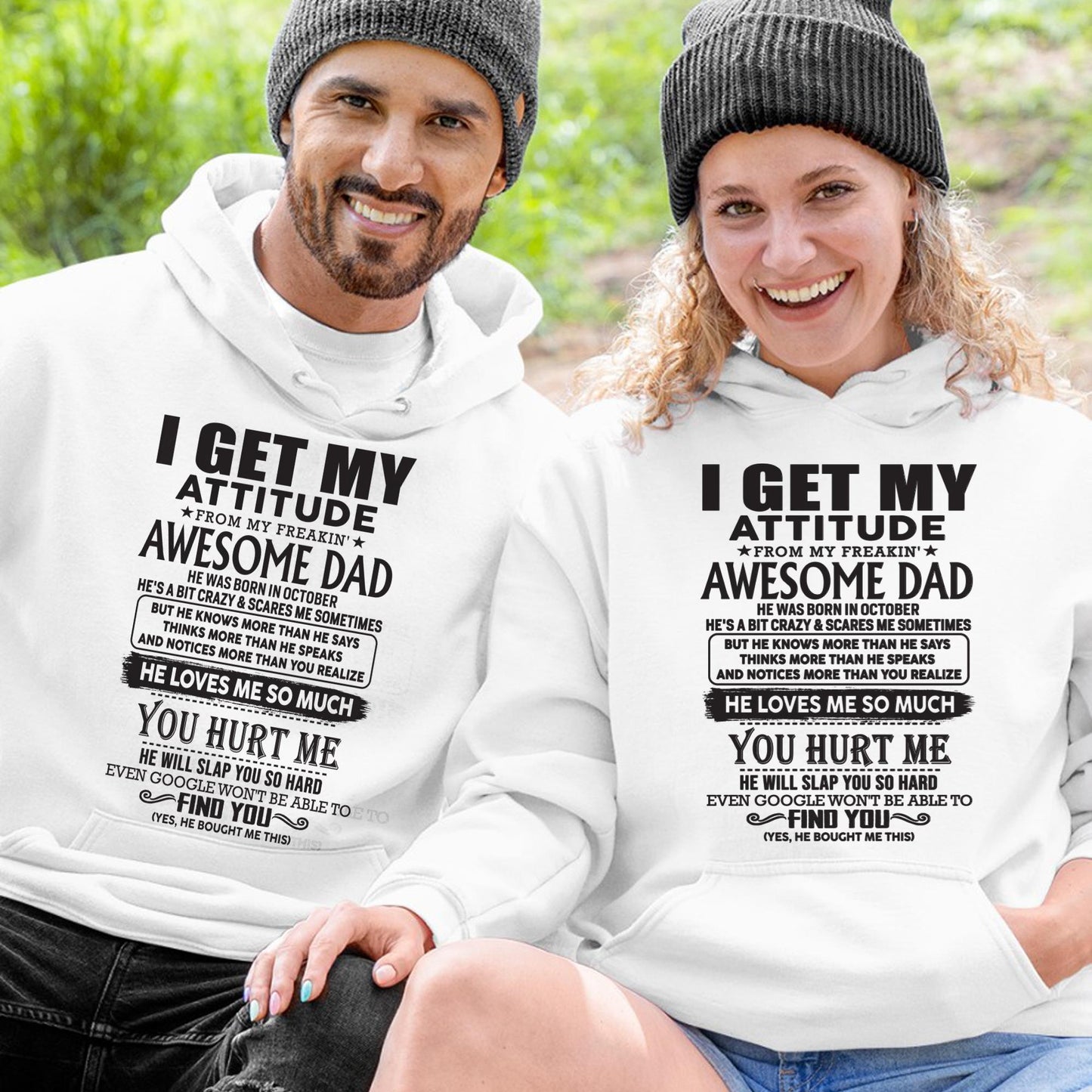 October - I GET MY ATTITUDE FROM MY FREAKIN' AWESOME DAD - Gift for Son and Daughter From Dad - Virgo10 (SKU-TDD-10)