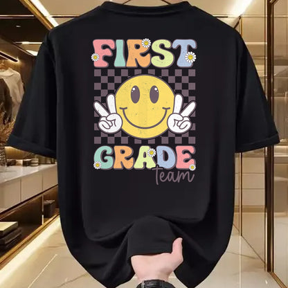 Best Student Shirt, Funny Back To School UnisexT-Shirt/Hoodie/Sweatshirt HLT00 - First Grade Team Smile Face 1st Grade Back to School T-Shirt