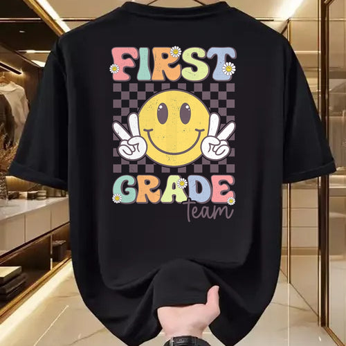 Best Student Shirt, Funny Back To School UnisexT-Shirt/Hoodie/Sweatshirt HLT00 - First Grade Team Smile Face 1st Grade Back to School T-Shirt