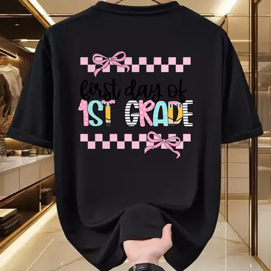 Best Student Shirt, Funny Back To School UnisexT-Shirt/Hoodie/Sweatshirt HLT00 - First Day of 1st Grade Teacher Girl Coquette Back to School T-Shirt