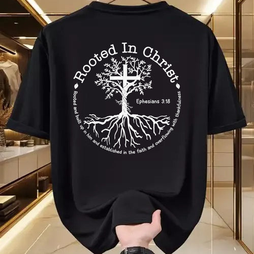Christian Tee, Christian Faith Unisex T-Shirt/Hoodie/Sweatshirt HLT00 - Jesus Cross Pray Bible Verse Christian Rooted In Christ T-Shirt