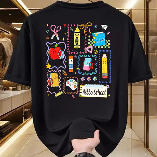 Best Student Shirt, Funny Back To School UnisexT-Shirt/Hoodie/Sweatshirt HLT00 - Back to School Hello School Cute Apple Crayon Boy Girl Kid T-Shirt