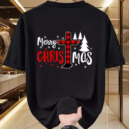Christian Tee, Christian Faith Unisex T-Shirt/Hoodie/Sweatshirt HLT00 - Merry Christmas Christians Buffalo Plaid T-Shirt