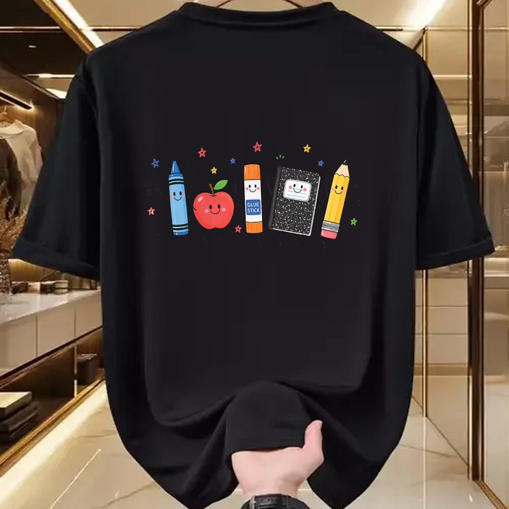 Best Student Shirt, Funny Back To School UnisexT-Shirt/Hoodie/Sweatshirt HLT00 - Funny Teacher Back to School Crayon Apple Pencil Notebook T-Shirt