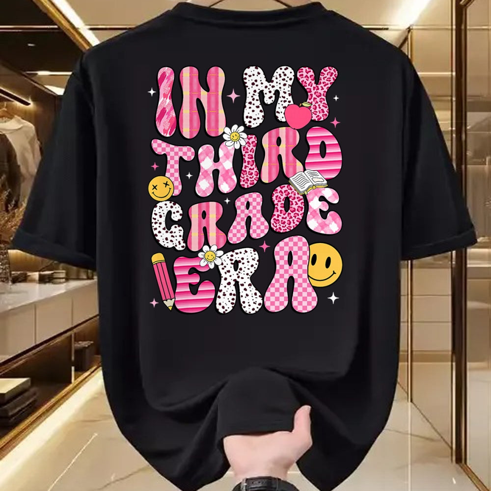 Best Student Shirt, Funny Back To School UnisexT-Shirt/Hoodie/Sweatshirt HLT00 - Back to School in My 3rd Third Grade Era Retro Pink Girl T-Shirt