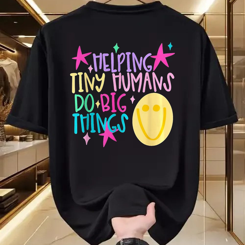 Best Student Shirt, Funny Back To School UnisexT-Shirt/Hoodie/Sweatshirt HLT00 - Helping Tiny Humans Do Big Things Teacher Back to School T-Shirt, Women, Royal Blue, XX-Large