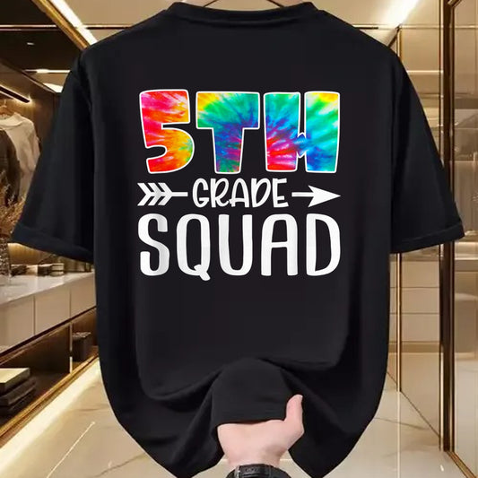 Best Student Shirt, Funny Back To School UnisexT-Shirt/Hoodie/Sweatshirt HLT00 - 5th Grade Squad Tie Dye Back to School Teacher Student T-Shirt