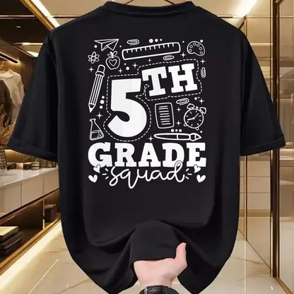 Best Student Shirt, Funny Back To School UnisexT-Shirt/Hoodie/Sweatshirt HLT00 - Back to School 5th Fifth Grade Squad Teacher Kid T-Shirt