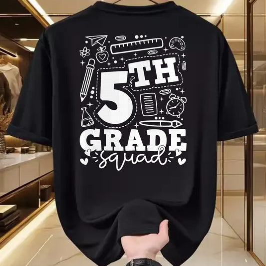 Best Student Shirt, Funny Back To School UnisexT-Shirt/Hoodie/Sweatshirt HLT00 - Back to School 5th Fifth Grade Squad Teacher Kid T-Shirt
