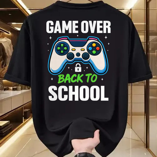 Best Student Shirt, Funny Back To School UnisexT-Shirt/Hoodie/Sweatshirt HLT00 - Game Over Back to School Shirt Funny Kids First Day School T-Shirt, Men, Black, 3X-Large