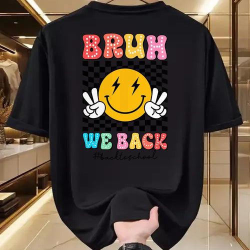 Best Student Shirt, Funny Back To School UnisexT-Shirt/Hoodie/Sweatshirt HLT00 - Bruh We Back Checkered Smile Face Back To School Teacher Kid T-Shirt