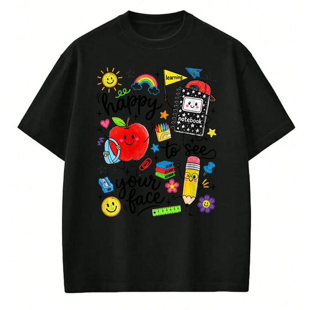 Best Student Shirt, Funny Back To School UnisexT-Shirt/Hoodie/Sweatshirt HLT00 - Happy to See Your Face School Supplies Back to School Kids T-Shirt