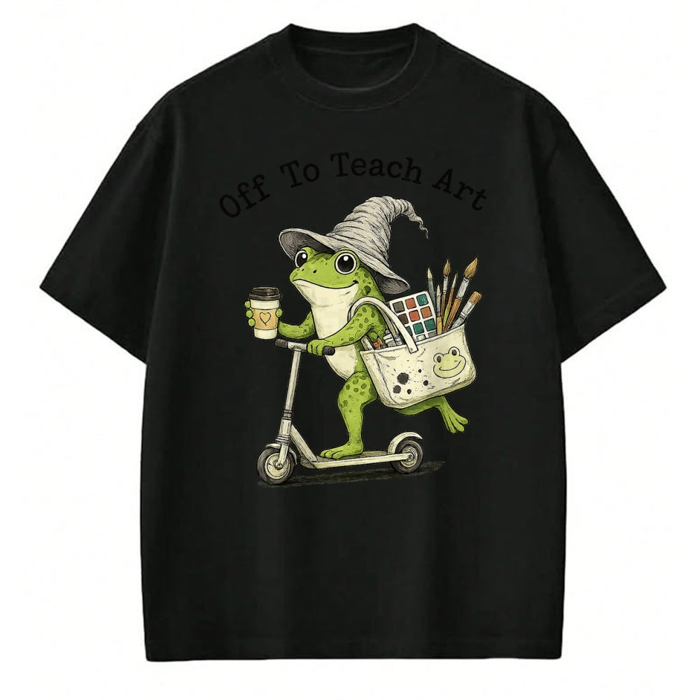 Best Student Shirt, Funny Back To School UnisexT-Shirt/Hoodie/Sweatshirt HLT00 - Frog Art Teacher Off to Teach Creative Classroom Painting T-Shirt