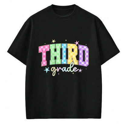 Best Student Shirt, Funny Back To School UnisexT-Shirt/Hoodie/Sweatshirt HLT00 - Back to School Checkered Third Grade Team Teacher Students T-Shirt