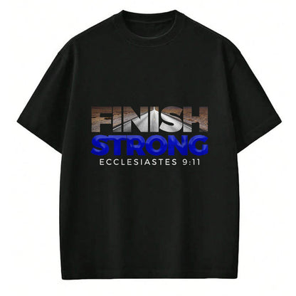 Christian Tee, Christian Faith Unisex T-Shirt/Hoodie/Sweatshirt HLT00 - Finish Strong Christian Jesus Apparel T Shirt Gift Blue T-Shirt