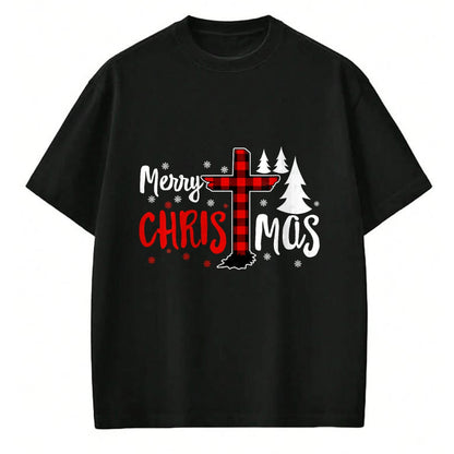 Christian Tee, Christian Faith Unisex T-Shirt/Hoodie/Sweatshirt HLT00 - Merry Christmas Christians Buffalo Plaid T-Shirt