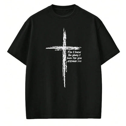 Christian Tee, Christian Faith Unisex T-Shirt/Hoodie/Sweatshirt HLT00 - Cross I Know The Plans Verse Bible Jesus God Christian Gift T-Shirt