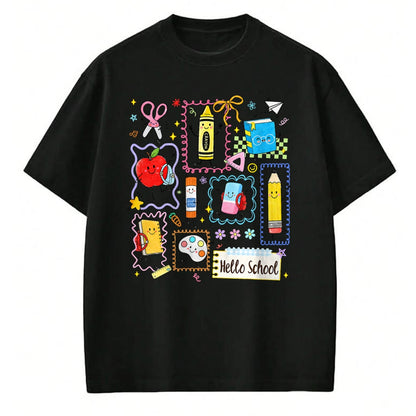 Best Student Shirt, Funny Back To School UnisexT-Shirt/Hoodie/Sweatshirt HLT00 - Back to School Hello School Cute Apple Crayon Boy Girl Kid T-Shirt