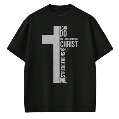 Christian Tee, Christian Faith Unisex T-Shirt/Hoodie/Sweatshirt HLT00 - I Can Do All Things Through Christ Who Strengthens Me Cross T-Shirt