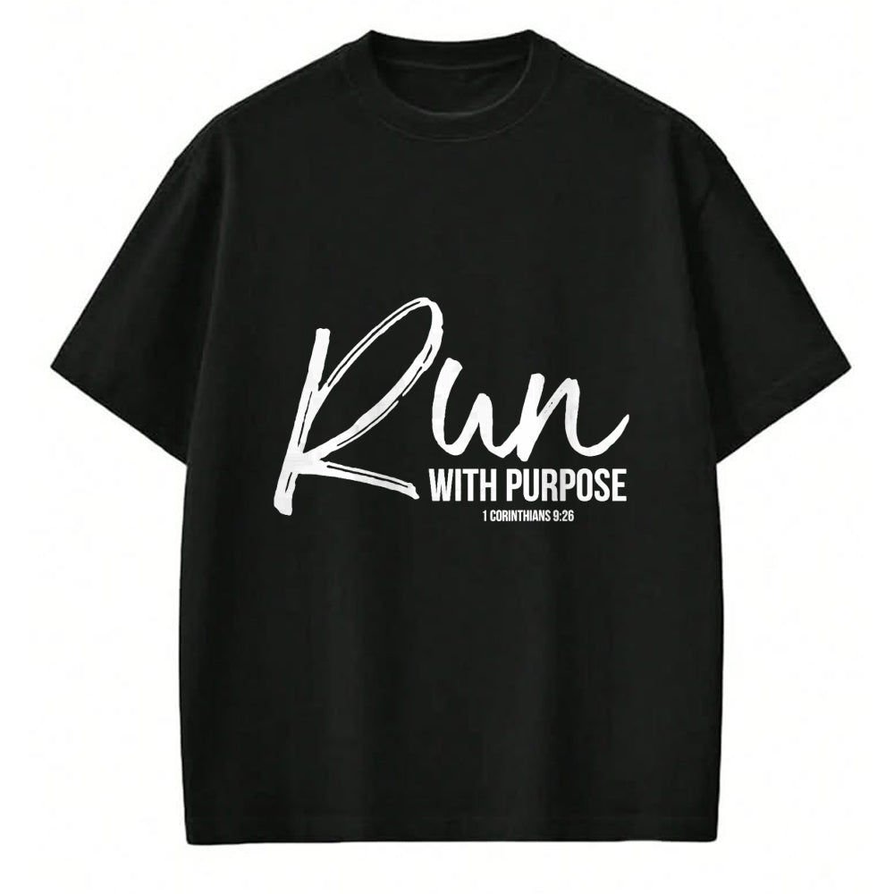 Christian Tee, Christian Faith Unisex T-Shirt/Hoodie/Sweatshirt HLT00 - Run With Purpose Shirt 1 Corinthians 926 Christian Running T-Shirt