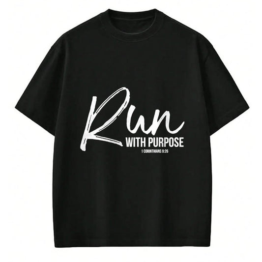 Christian Tee, Christian Faith Unisex T-Shirt/Hoodie/Sweatshirt HLT00 - Run With Purpose Shirt 1 Corinthians 926 Christian Running T-Shirt