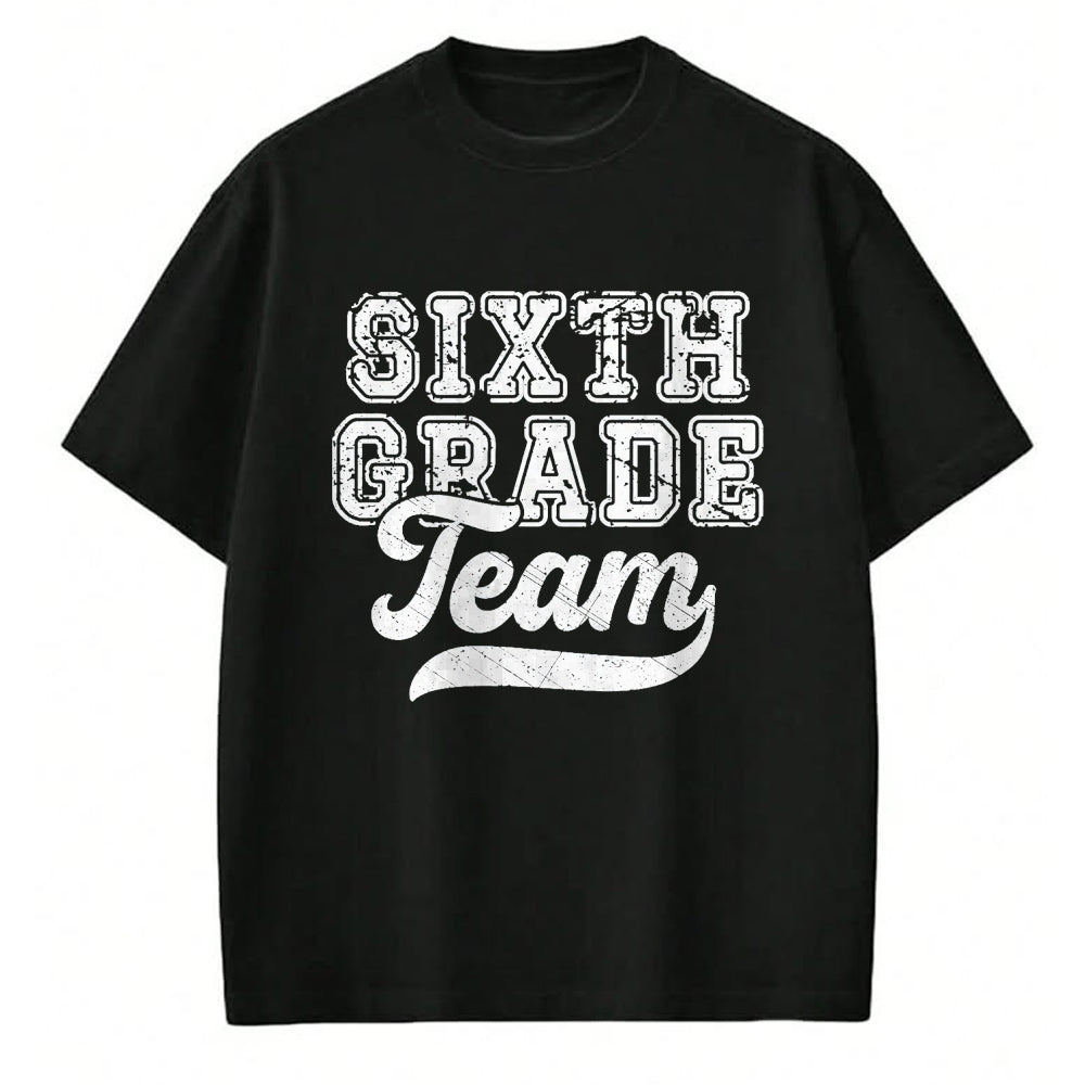 Best Student Shirt, Funny Back To School UnisexT-Shirt/Hoodie/Sweatshirt HLT00 - Kids Teacher Sixth Grade Retro Back to School Team 6th Grade T-Shirt, Men, Black, 3X-Large