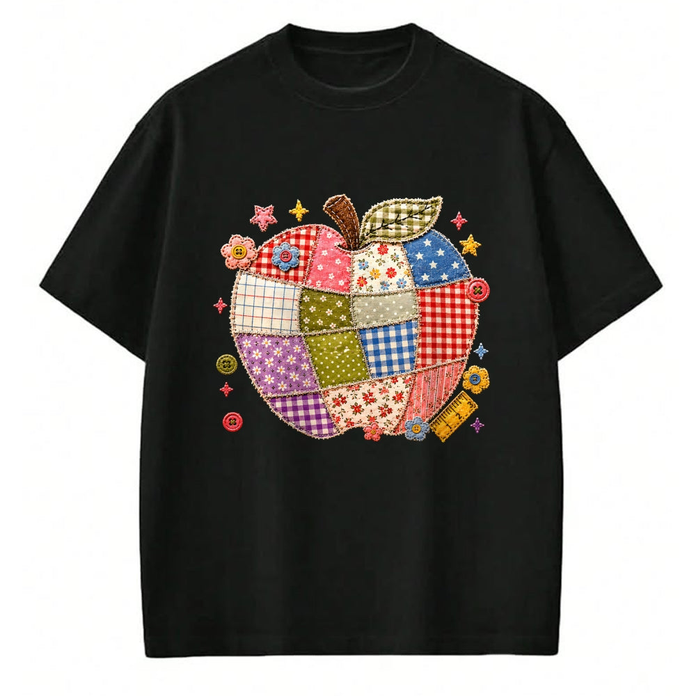Best Student Shirt, Funny Back To School UnisexT-Shirt/Hoodie/Sweatshirt HLT00 - Cute Patchwork Preppy Apples Back to School Teacher Student T-Shirt (2)