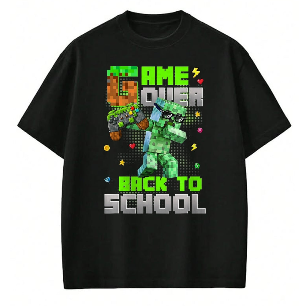 Best Student Shirt, Funny Back To School UnisexT-Shirt/Hoodie/Sweatshirt HLT00 - Game Over Back to School Funny Bruh We Back Kids Boy Gaming T-Shirt, Men, Black, 3X-Large