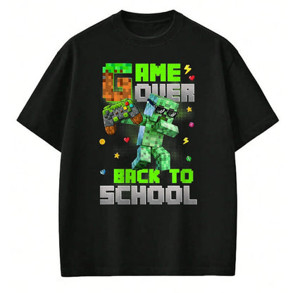 Best Student Shirt, Funny Back To School UnisexT-Shirt/Hoodie/Sweatshirt HLT00 - Game Over Back to School Funny Bruh We Back Kids Boy Gaming T-Shirt, Men, Black, 3X-Large