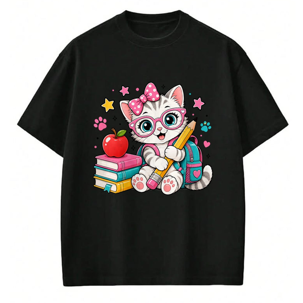 Best Student Shirt, Funny Back To School UnisexT-Shirt/Hoodie/Sweatshirt HLT00 - Cute Kitten Back to School Girl Cat Student T-Shirt