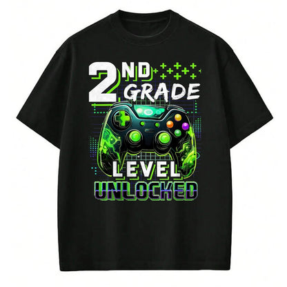 Best Student Shirt, Funny Back To School UnisexT-Shirt/Hoodie/Sweatshirt HLT00 - Back to School 2nd Grade Boys Gamer First Day School Level T-Shirt, Men, Black, 3X-Large