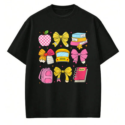 Best Student Shirt, Funny Back To School UnisexT-Shirt/Hoodie/Sweatshirt HLT00 - Back to School Coquette Bow First Day of School Teacher Girl T-Shirt